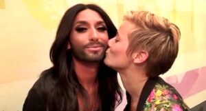 kissing conchita wurst's beard