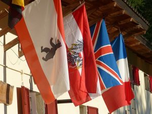British flag with Austrian flag