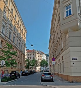 Quiet city street Vienna Austria