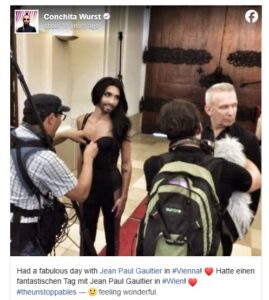 conchita wurst with jean paul gaultier in vienna 2